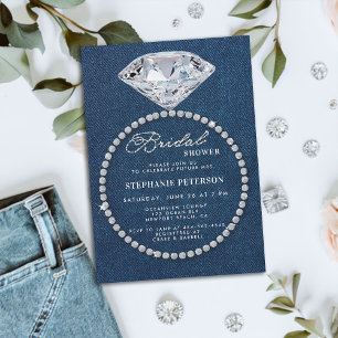 Denim Diamonds Bröllop Ring Elegant Möhippa Inbjudningar