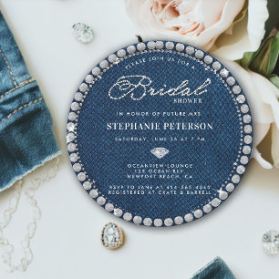 Denim Diamonds Bröllop Ring Unik Möhippa Inbjudningar