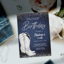 Denim Diamonds Cowgirl Boots Bling 40:e födelsedag