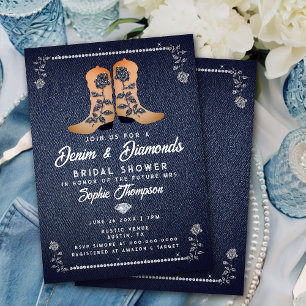 Denim Diamonds Cowgirl Boots Ro Möhippa Inbjudningar