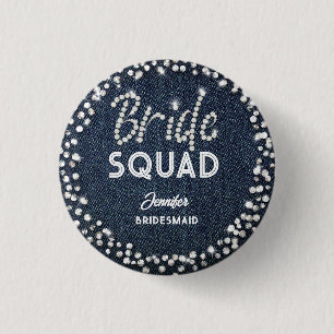 Denim Diamonds Elegant Navy Bachelorette Bride Knapp