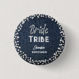 Denim Diamonds Elegant Navy Bachelorette Namn Chic Knapp