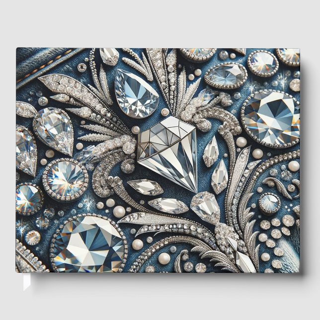 Denim & Diamonds Gemstone Bling Jean Gästböcker (Framsida)