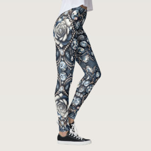 Denim & Diamonds Glam Bling Rosa Juveler Leggings