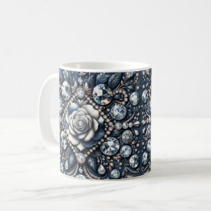 Denim & Diamonds Glam Bling Rosa Smycken Kaffemugg