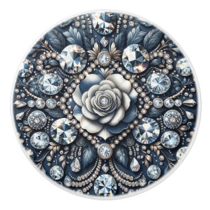 Denim & Diamonds Glam Bling Rosa Smycken Knopp