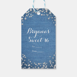 Denim & Diamonds Glam spridd bling partygåva Presentetikett