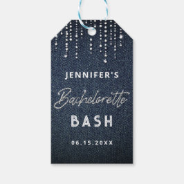 Denim Diamonds Glitter Drippings Navy Bachelorette Presentetikett
