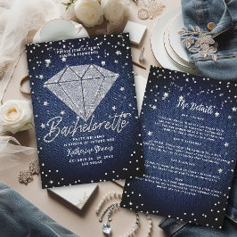 Denim Diamonds Itinerary Bling Bachelorette Party Inbjudningar