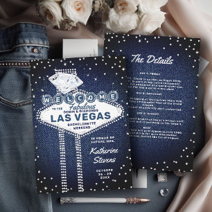 Denim Diamonds Las Vegas Bling Bachelorette Party Inbjudningar