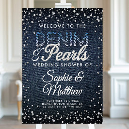 Denim Diamonds Pearls Skript Ett par Shower Välkom
