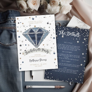 Denim Diamonds Roligt Bachelorette Party Itinerary Inbjudningar