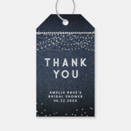 Denim Diamonds Rustic Ljus Elegant Tack Presentetikett