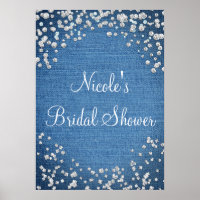 Denim & Diamonds Scattered Bling Poster banderoll