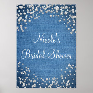 Denim & Diamonds Scattered Bling Poster banderoll