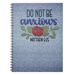 Denim Embroiedlook Scripture Anteckningsbok
