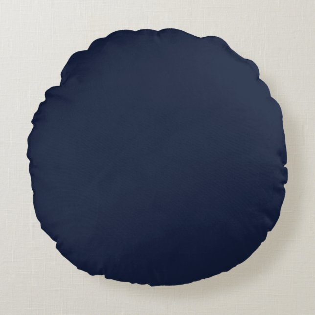 Denim enfärgad enfärgad färg rund kudde (Framsidan)