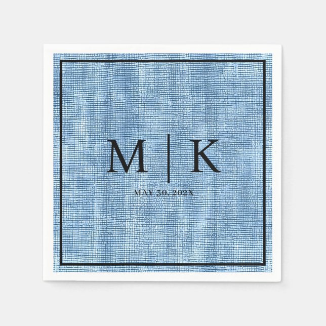 Denim Fabric Light Blue | Bröllop Napkins Pappersservett (Framsidan)
