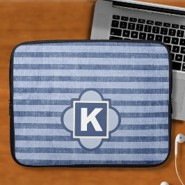 Denim Färg Blue Rand Monogram Laptop sleeve