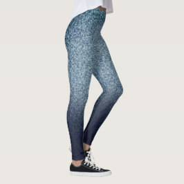 Denim färg Retro-utskrift Leggings