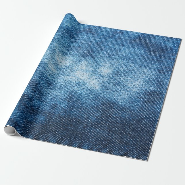 Denim försörjer struktur mot bakgrund. Jeans Presentpapper (Utrullad)