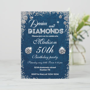 Denim-inbjudan, Denim och Diamonds 50-årsdag Inbjudningar