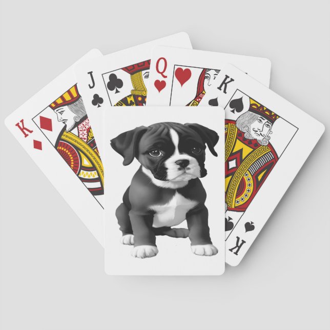 Denim Jacka Boxer Hund Casinokort (Baksidan)