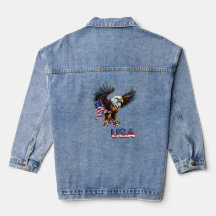 Denim Jacka med amerikansk Eagle-design
