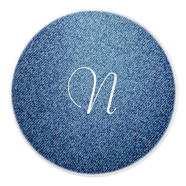 Denim Jean look Personlig Anpassningsbar Dresser Knopp (Framsidan)