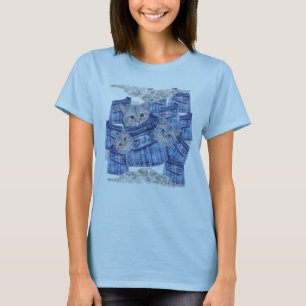 Denim Jean poies, Kittens och Snöre T Shirt