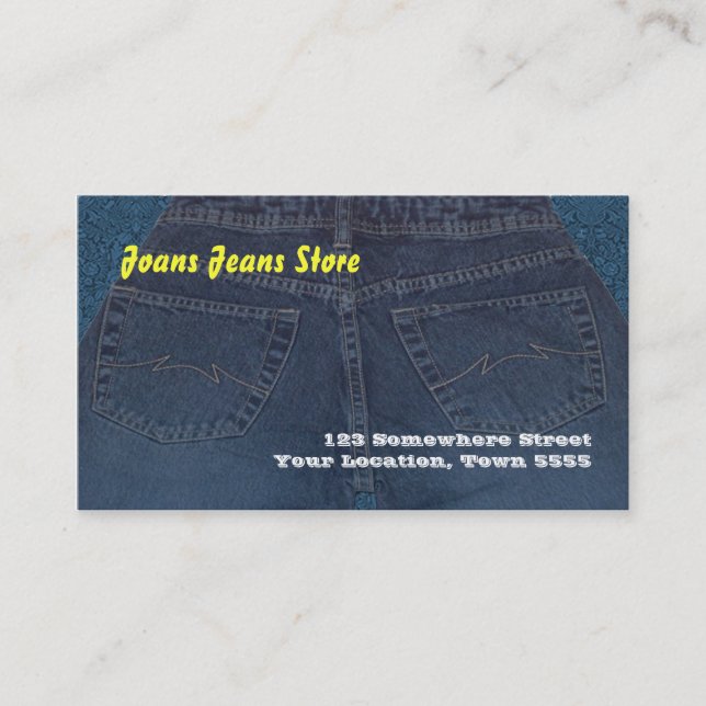Denim Jeans Affärskort Visitkort (Framsida)