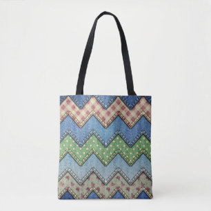 Denim jeans lappchwork mönster tote bag tygkasse