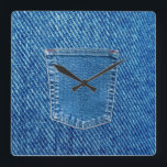 Denim Jeans Pocket Westernare väggklocka<br><div class="desc">Den här designen skapades från min enav en typ-flytande akrylmålning. Det kan vara personlig genom att klicka på anpassningsknappen och lägga till ett namn, initialer eller ord som du vill använda. Kontakta mig på colorflowcreations@gmail.com om du vill ha den här designen på en annan produkt. Köp min ursprungliga abstrakt akrylmålning...</div>