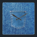 Denim Jeans Pocket Westernare väggklocka<br><div class="desc">Den här designen skapades från min enav en typ-flytande akrylmålning. Det kan vara personlig genom att klicka på anpassningsknappen och lägga till ett namn, initialer eller ord som du vill använda. Kontakta mig på colorflowcreations@gmail.com om du vill ha den här designen på en annan produkt. Köp min ursprungliga abstrakt akrylmålning...</div>