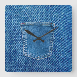 Denim Jeans Pocket Westernare väggklocka