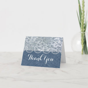 Denim & Lace Rustic Tacksamhetsvikkort Tack Kort