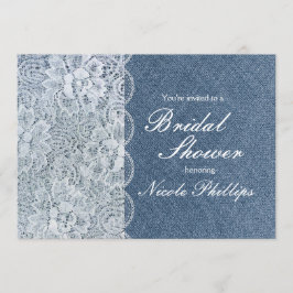 Denim & Lace Rustik Bröllopsdusch Inbjudan