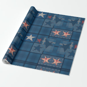 Denim lappchwork presentpapper