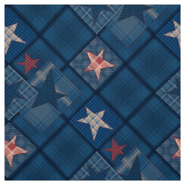 Denim lappchwork tyg (Provkarta)