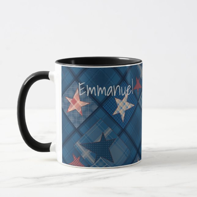 Denim lapptäcke mugg (Vänster)