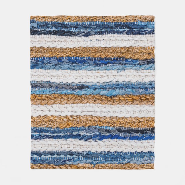 Denim lappverk: Återvunna jeans matta. Fleecefilt (Framsidan)