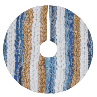 Denim lappverk: Återvunna jeans matta. Julgransmatta Borstad Polyester