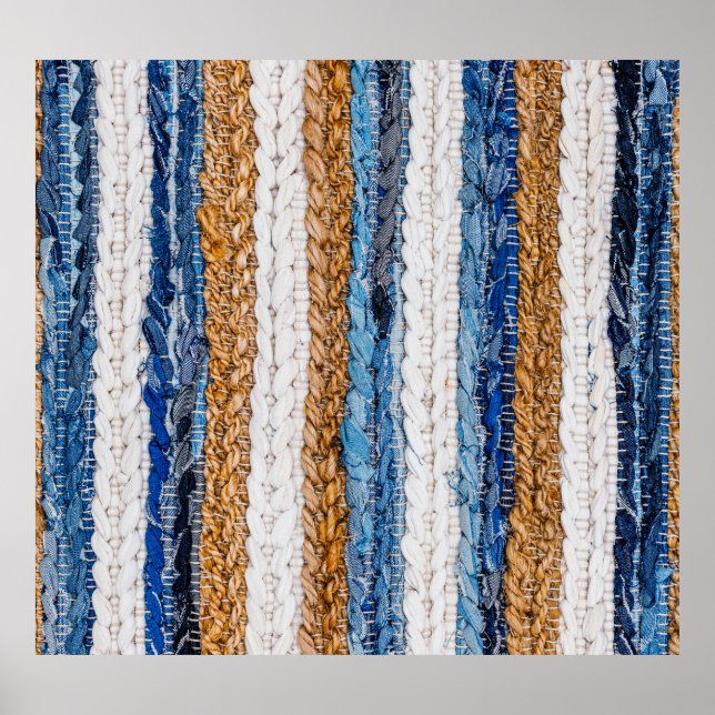 Denim lappverk: Återvunna jeans matta. Poster (Framsidan)