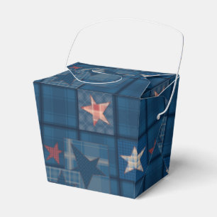 Denim-lappverk Presentaskar