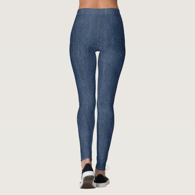 Denim-Look mönster Leggings (Baksida)