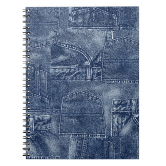 Denim material i en fickficka mönster. anteckningsbok