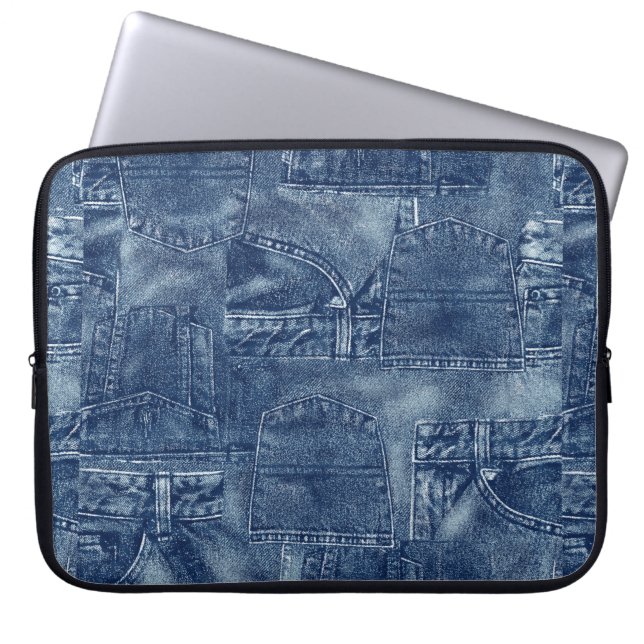 Denim-material Laptop Fodral (Framsidan)