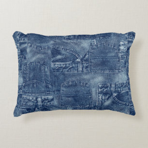 Denim-material Prydnadskudde