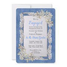 Denim med Cream Flower Snöre och Pearls