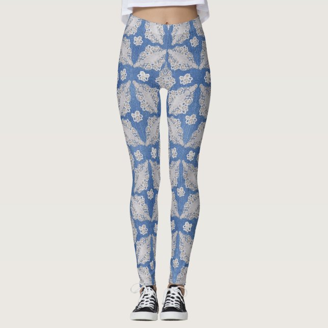 Denim med snöre leggings (Framsida)
